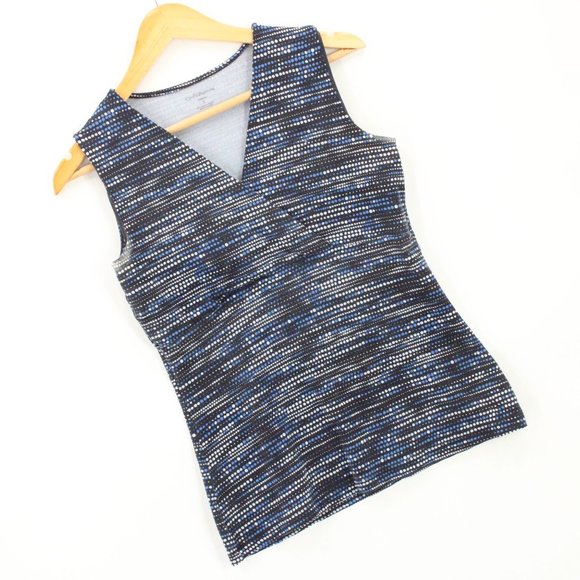 Croft & Barrow Blouse Top Women's Casual Sleeveless Multicolor Polka Pattern S - Picture 2 of 7